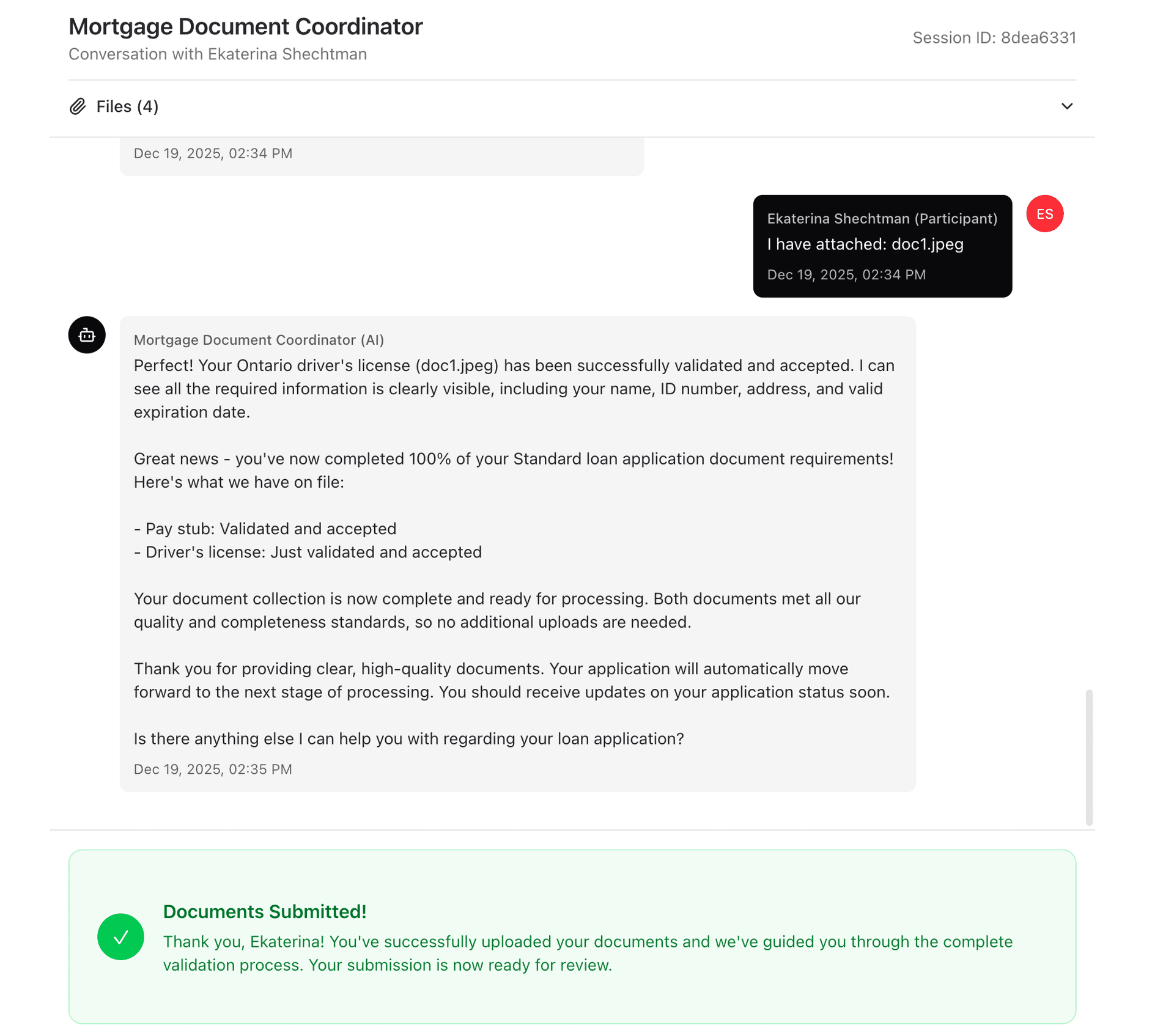 Documents successfully validated