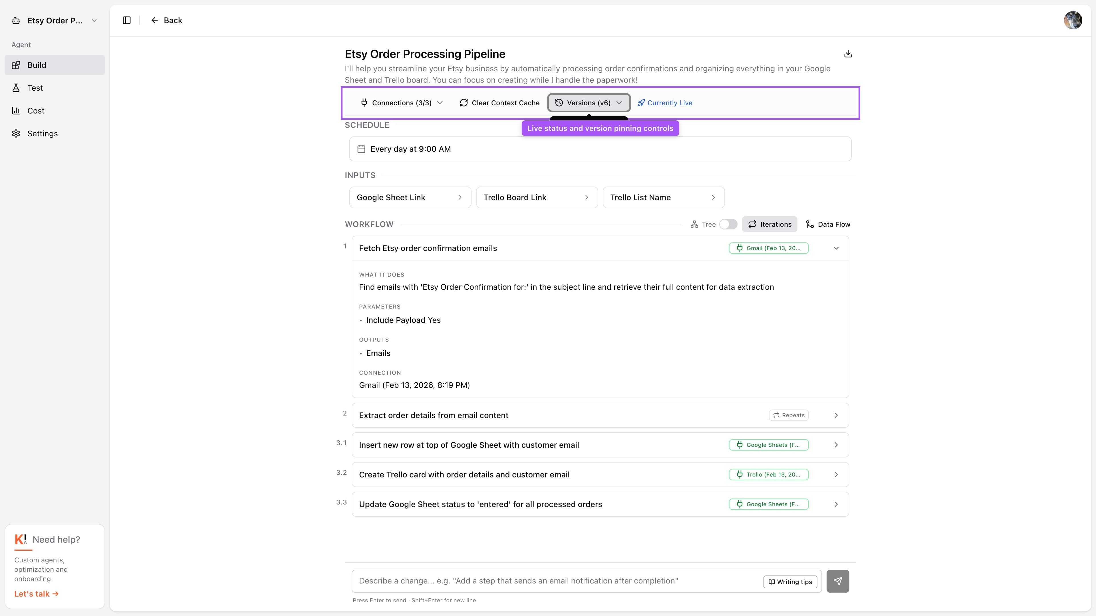 Studio toolbar showing the blue Currently Live indicator with rocket icon alongside Mark as Live and Use Latest buttons